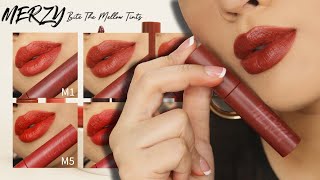 Merzy Bite The Beat Mellow Tint Lip Swatches [upl. by Kahlil933]