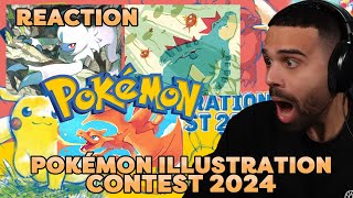 DARIO MOCCIA REAGISCE alle CARTE VINCITRICI del POKÉMON ILLUSTRATION CONTEST 2024 [upl. by Enyleve119]