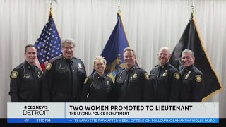 Two female officers in Livonia make history serving as lieutenants at the same time [upl. by Anilemrac20]