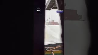 Cargo ships nears breakwater due to strong winds brought by Tropical Storm Enteng [upl. by Starbuck]