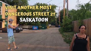 Saskatoon City Visit Another Most Dangerous Street 21st St West [upl. by Anglo]