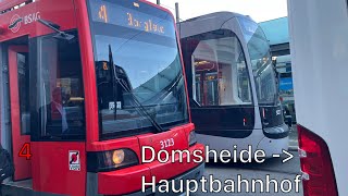 Die Mitfahrt mit der Linie 4 von der Domsheide bis zum Hauptbahnhof [upl. by Libbie]