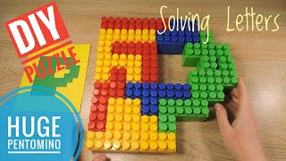 DIY Pentomino Puzzle Kingsized Pentominoes made of Lego Solving letters as a solution [upl. by Anahsak]