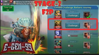 Lords Mobile F2P Limited Challenge Barbaric Journey Stage 2 [upl. by Courcy]