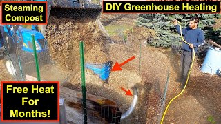 DIY Greenhouse Heater  DIY Winter Greenhouse  Jean Pain Compost Heating  Heater Getting Built [upl. by Dulcine]