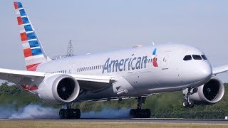 UP CLOSE American Airlines B7878 Dreamliner Landing and Takeoff at Manchester Airport [upl. by Con116]