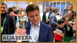 🇺🇦 Volodymyr Zelensky wins Ukraines presidential vote Exit polls  Al Jazeera English [upl. by Efram]