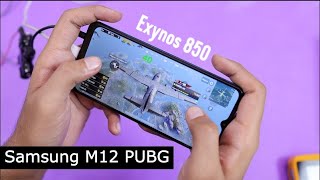 Samsung Galaxy M12 Pubg Gaming Test with FPS amp Heating  Graphics amp Gameplay  Hindi [upl. by Eliathas]