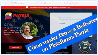 TUTORIAL Cómo cambiar Petros a Bolivares en Plataforma Patria [upl. by Lyrak631]