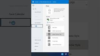 HOW DO I PRINT AN ANNUAL CALENDAR IN OUTLOOK short [upl. by Vitek292]