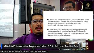 ATOMISME Kemurtadan Terpendam dalam FIZIK oleh Ustaz Rohidzir Rais [upl. by Tiram343]