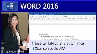 CÓMO INSERTAR BIBLIOGRAFÍA AUTOMÁTICA EN WORD CÓMO CITAR EN FORMATO APA [upl. by Krock]