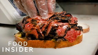 The Best Pastrami Sandwich In NYC  Best Of The Best  Food Insider [upl. by Frederich]