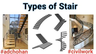 Types of Stair Cases  Classification of Stair Cases  Stair Case Design CivilWork  YouTube [upl. by Viddah]