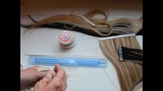 HOWTO MAKE A SINGLE SIDED TAPE HAIR EXTENSION BY HAIR WEFTING TAPECOM [upl. by Turtle]