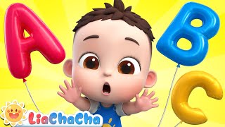 ABC Song with Balloons｜ABC Song  Nursery Rhymes｜Learn ABC  Nursery Rhymes  LiaChaCha [upl. by Luapleahcim]