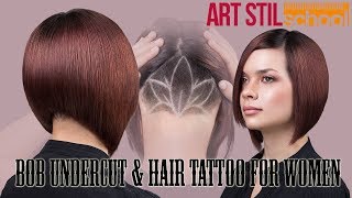 Bob Undercut amp Hair Tattoo For Women [upl. by Klinger]