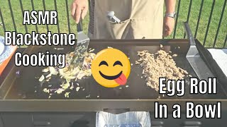 ASMR Cooking  Egg Roll in a Bowl with Ground Turkey on Hibachi Blackstone with Chef Chevy  Dinner [upl. by Axel729]