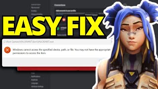 Fix Windows Cannot Access The Specified Device Path on Valorant [upl. by Tigdirb]