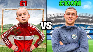 £1 VS £100000000 FOOTBALL PLAYER FT Phil Foden [upl. by Kosel]