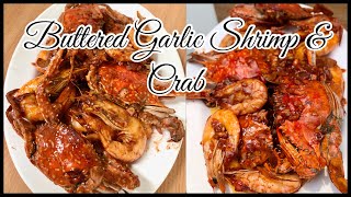 Buttered garlic shrimp and crab recipe  seafood recipe [upl. by Yrod]