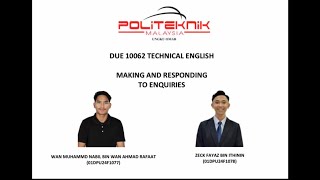 DUE10062 Technical English Making and Responding to enquiries [upl. by Tortosa208]