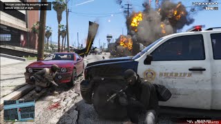 GTA 5  Police Station Raid  Six Star Escape [upl. by Odnomyar662]