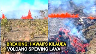 Aerial special footage shows Hawaiis Kilauea volcano spewing lava [upl. by Cord]