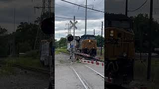 Conductor Gives Kid Reverser Key At Delray Junction michigan railroadcrossing train [upl. by Dlabihcra293]