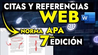 CÓMO HACER CITAS Y REFERENCIAS WEB CON LAS NORMAS APA 7MA EDICIÓN ACTUALIZADO 2024 [upl. by Cirdahc]