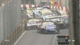 FIA GT World Cup 2017 Qualification Race Macau Grand Prix Start  Huge Pile Up [upl. by Vial]