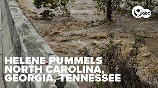 Helene causes widespread damage in North Carolina Georgia Tennessee [upl. by Eldwin538]