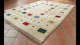 Rustic and engaging Persian Gabbeh rug walkaround  TR309012 [upl. by Acihsay131]