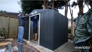 Unboxing amp metal garden shed assembly shed [upl. by Dinse]