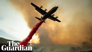 Mendocino Complex fire aerial footage shows scale of Californias biggest ever blaze [upl. by Aelhsa41]