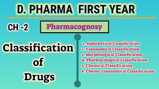 Classificaion of drug  Ch2  Pharmacognosy  DPharm first year [upl. by Learsiy682]