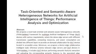 Task Oriented and Semantic Aware Heterogeneous Networks for Artificial Intelligence of Things Perfor [upl. by Hadwyn]