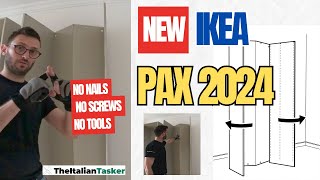 NEW IKEA PAX WARDROBE 2024  no nails no screws no tools [upl. by Ahsenod]