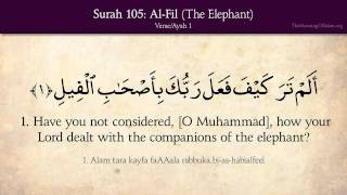 Quran 105 Surah AlFil The Elephant Arabic and English translation HD [upl. by Mayap]