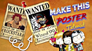 How to Make WANTED POSTER 😳😱  Dead or alive poster  one piece poster tutorial ✔️ [upl. by Anaher79]