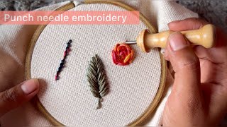 Punch needle embroidery tutorial  embroidery for beginners  Let’s Explore [upl. by Sirah]