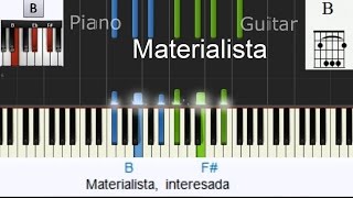 Como tocar quotMaterialistaquot  Silvestre Dangond ft Nicky Jam  Piano Tutorial  Letra y Acordes [upl. by Gershom]