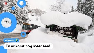 Weer een meter sneeuw in Oostenrijk en Duitsland [upl. by Alliuqat]