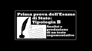 Tema Maturità analisi e produzione di un testo argomentativo tipologia B [upl. by Gnilrac]