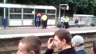 Motherwell fans at Hamilton train station [upl. by Yenahc217]