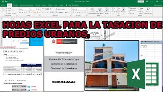 TASACIÓN O VALUACIÓN DE PREDIOS URBANOS EXCEL ADJUNTO [upl. by Nalehp721]