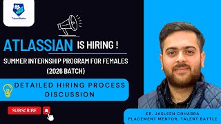 Atlassian is Hiring  Summer Internship Opportunity  Females  2026 Batch [upl. by Gothurd]