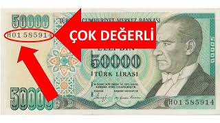 Çok Değerli 50000TL Banknot  Para Koleksiyonu [upl. by Ethelind768]