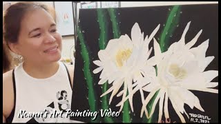 “Night Blooming Flower” Acrylic Painting By Noann Kocher [upl. by Akkinahs976]