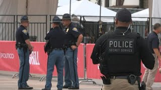 Security outside the venue for the Republican convention day after Trump rally shooting  AFP [upl. by Midian735]